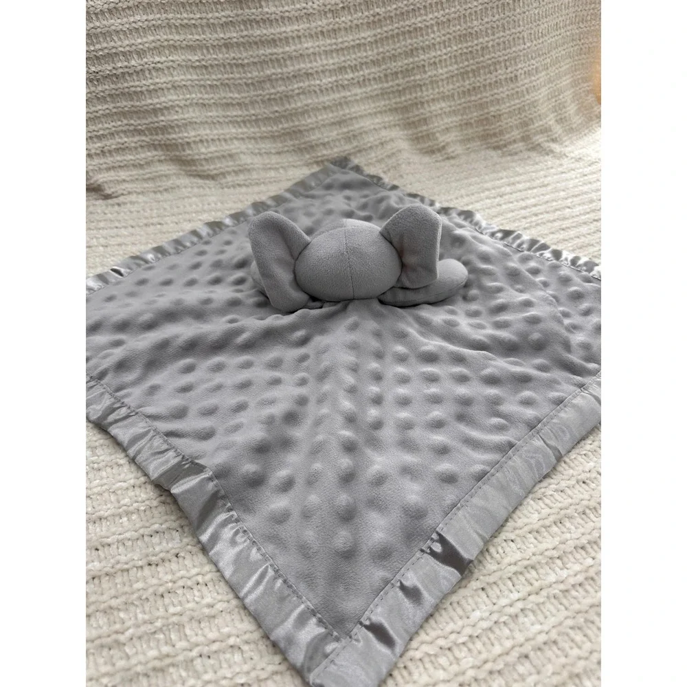 Pro Goleem Elephant Lovey Security Blanket 16x16 Gray Plush Stuffed Animal Toy‎